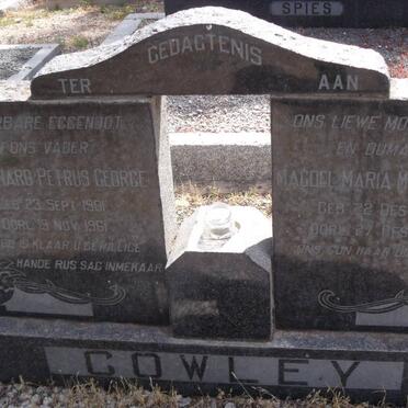 COWLEY Bernard Petrus George 1901-1961 &amp; Macoel Marie Margrietha 1913-1963