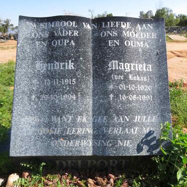 DELPORT Hendrik 1915-1994 & Magrieta LUKAS 1920-1991