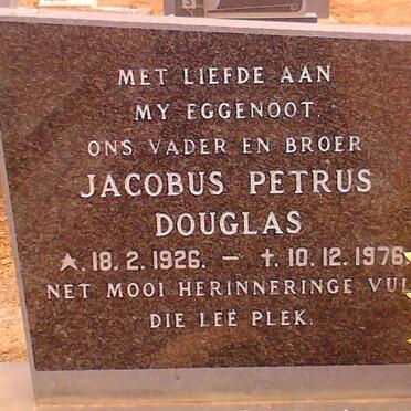 DOUGLAS Jacobus Petrus 1926-1976