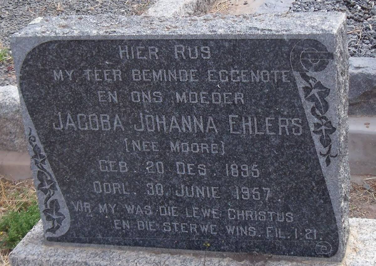 EHLERS Jacoba Johanna nee MOORE 1895-1957