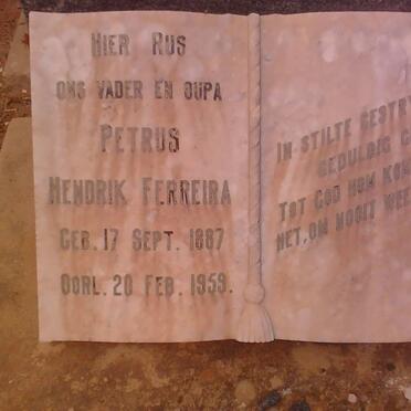 FERREIRA Petrus Hendrik 1887-1959