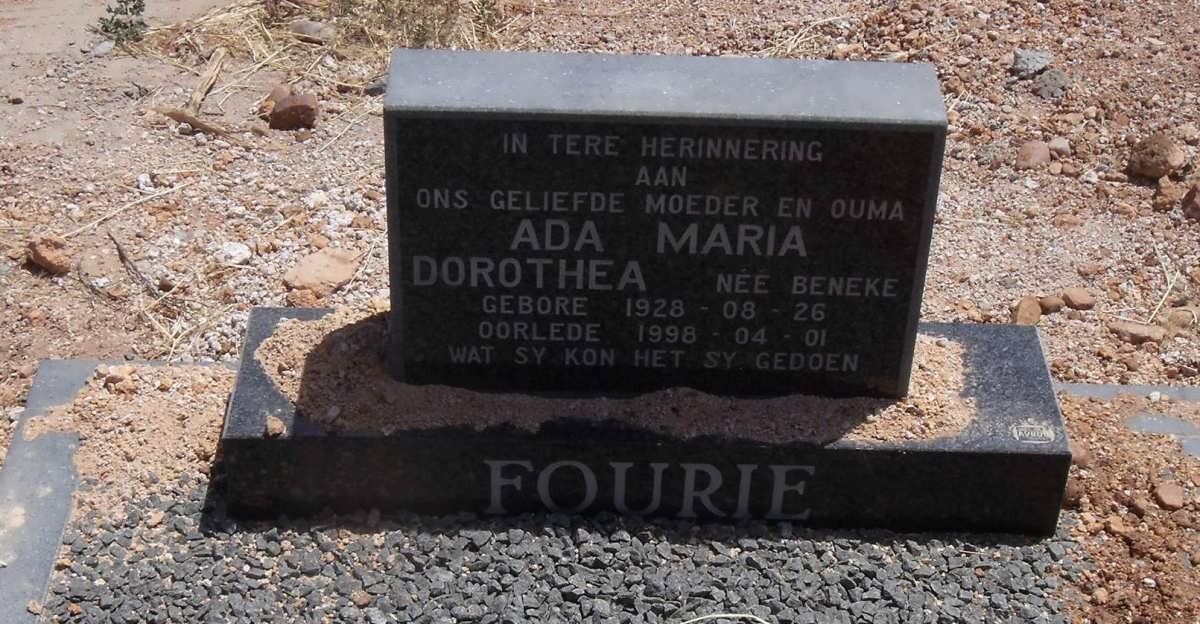 FOURIE Ada Maria Dorothea nee BENEKE 1928-1998