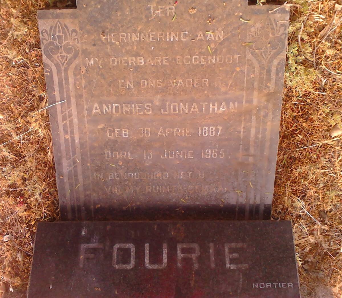 FOURIE Andries Jonathan 1887-1965
