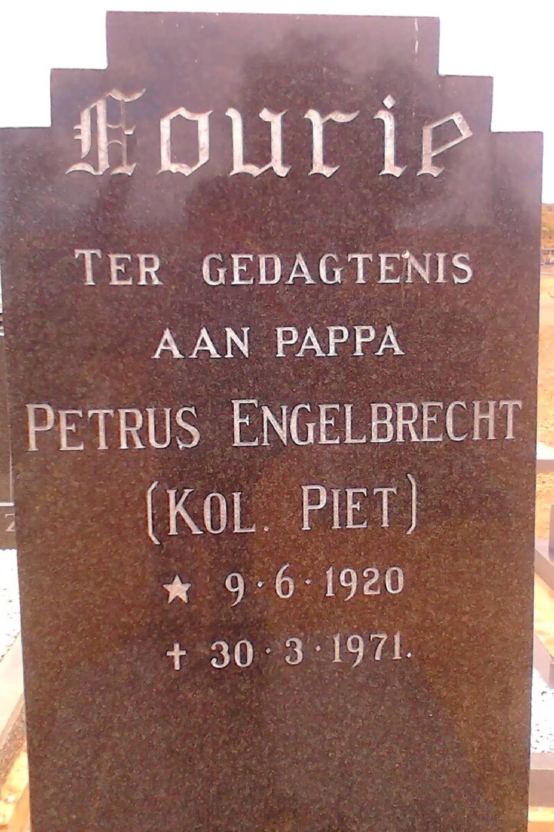 FOURIE Petrus Engelbrecht 1920-1971