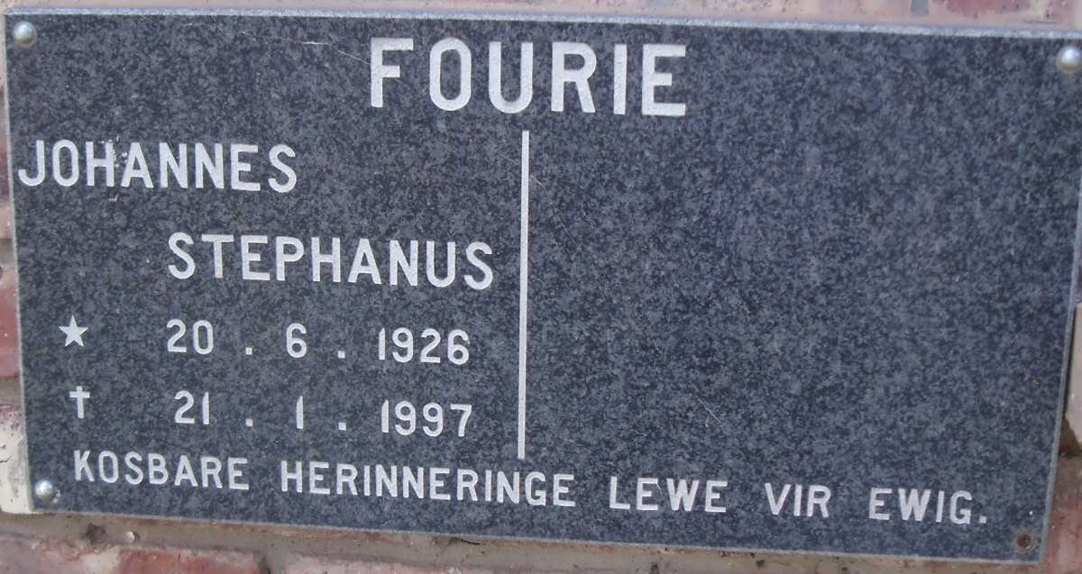 FOURIE Johannes Stephanus 1926-1997