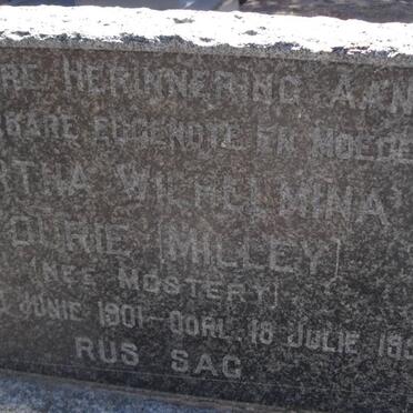 FOURIE Martha Wilhelmina nee MOSTERT 1901-1956