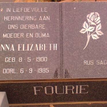 FOURIE Anna Elizabeth 1900-1985