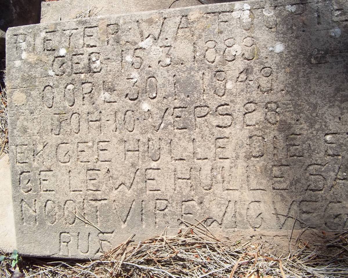 FOURIE Pieter W.A. 1889-1949