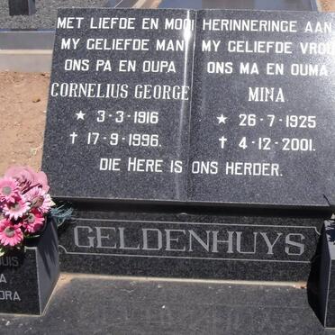 GELDENHUYS Cornelius George 1916-1996 &amp; Mina 1925-2001