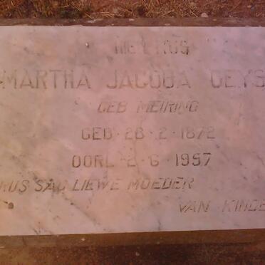 GEYSER Martha Jacoba nee MEIRING 1872-1957