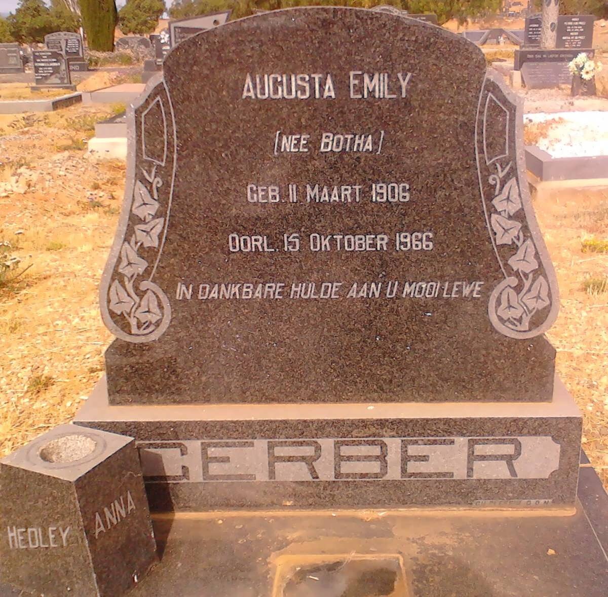 GERBER Augusta Emily nee BOTHA 1906-1966