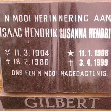 GILBERT Isaac Hendrik 1904-1986 &amp; Susanna Hendrika 1908-1999 