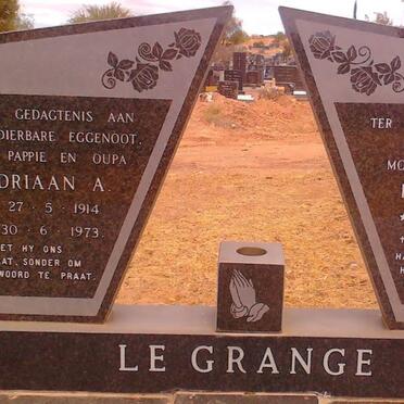 GRANGE Adriaan A., le 1914-1973 &amp; Hester M. 1917-1988