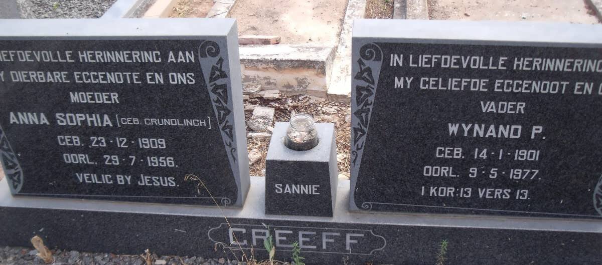 GREEFF Wynand 1901-1977 &amp; Anna Sophia GRUNDLINGH 1909-1956