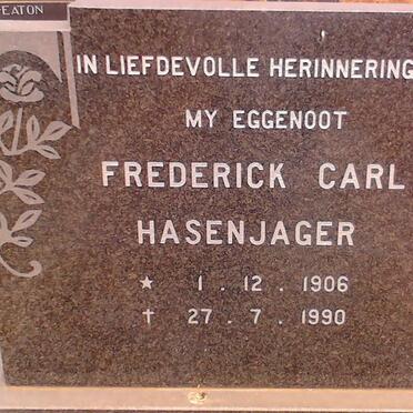 HASENJAGER Frederick Carl 1906-1990