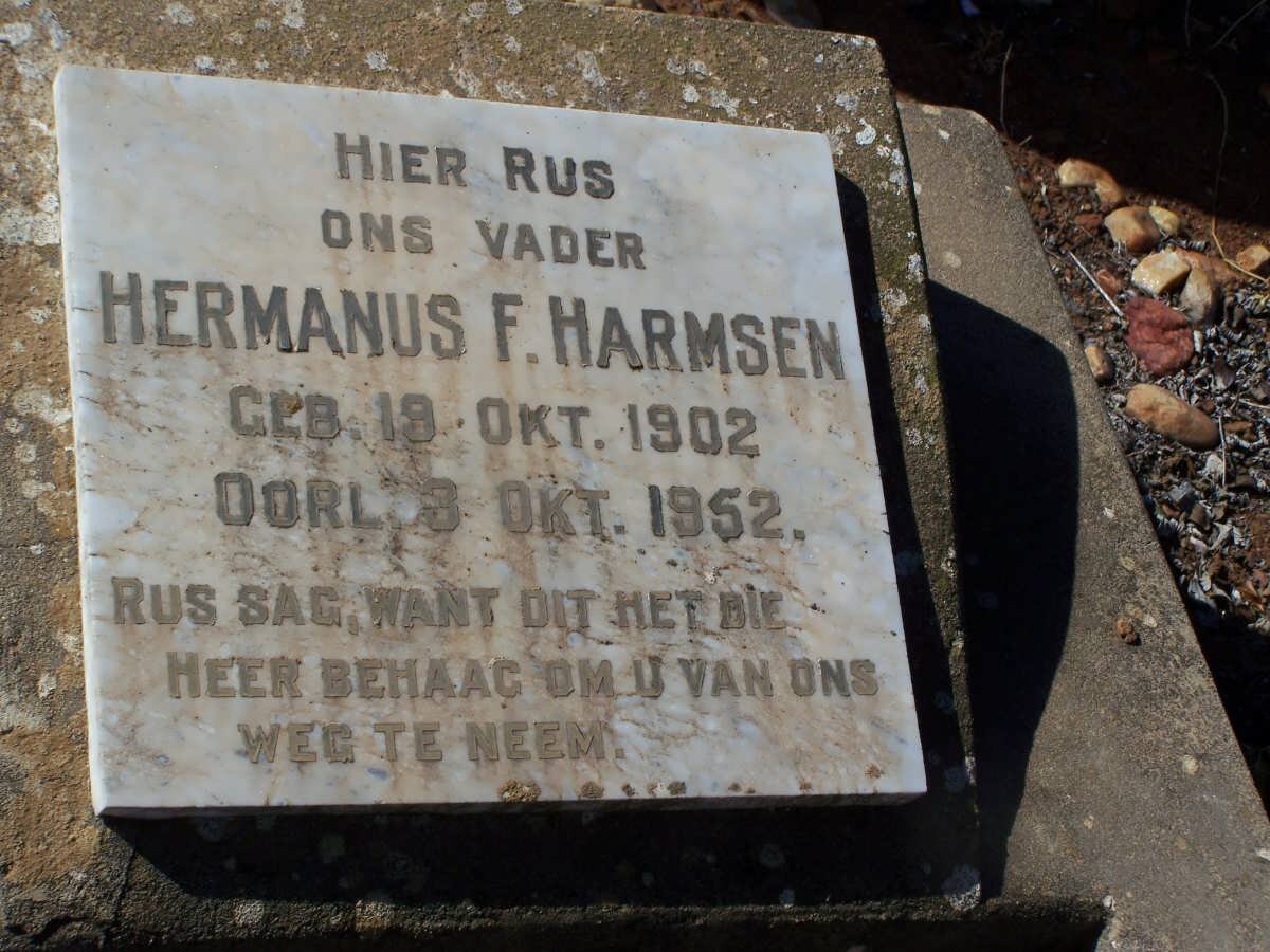 HARMSEN Hermanus F. 1902-1952