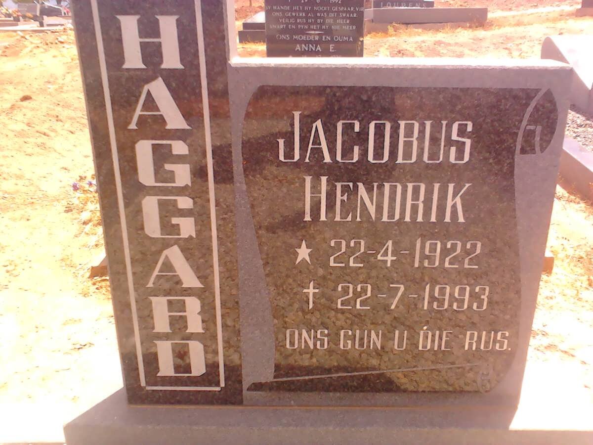 HAGGARD Jacobus Hendrik 1922-1993