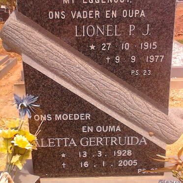 HASKINS Lionel P.J. 1915-1977 &amp; Aletta Gertruida 1928-2005