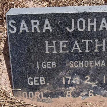 HEATH Susara Johanna nee SCHOEMAN 1906-1984