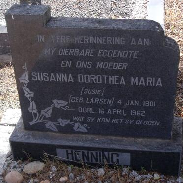 HENNING Susanna Dorothea Maria nee LARSON 1901-1962