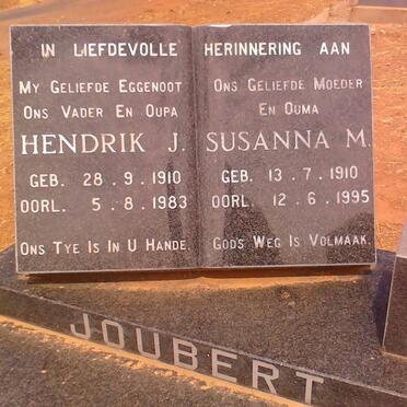 JOUBERT Hendrik J.  1910-1983 &amp; Susanna M. 1910-1995