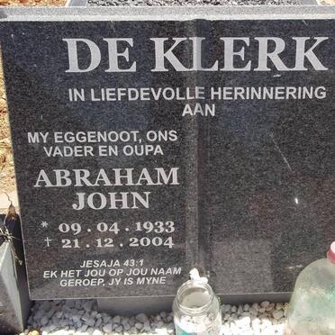 KLERK Abraham John, de 1933-2004