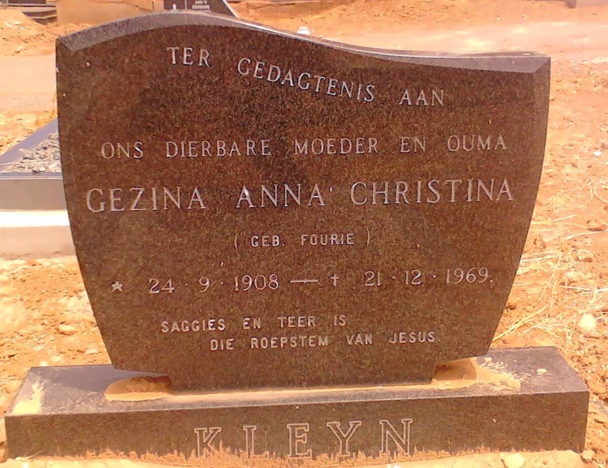 KLEYN Gezina Anna Christina FOURIE 1908-1969