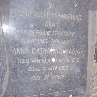 KLUYTS Anna Catharina Maria nee VAN ECK 1912-1962