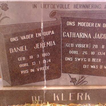 KLERK Daniel Jeremia, de 1905-1974 &amp; Catharina Jacoba VISSER 1911-1974