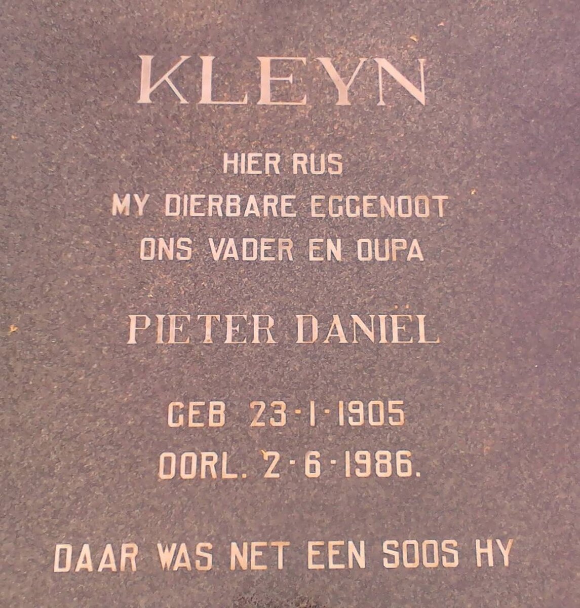 KLEYN Pieter Daniel 1905-1986