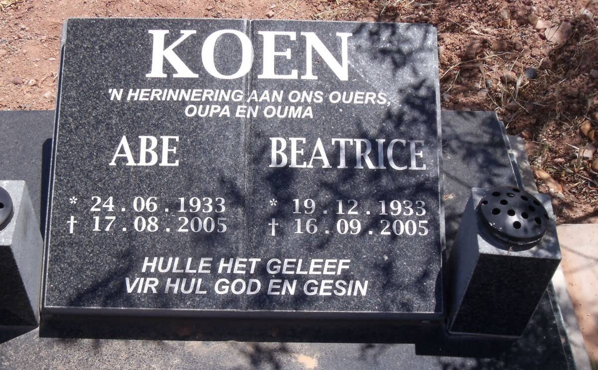 KOEN Abe 1933-2005 &amp; Beatric 1933-2005