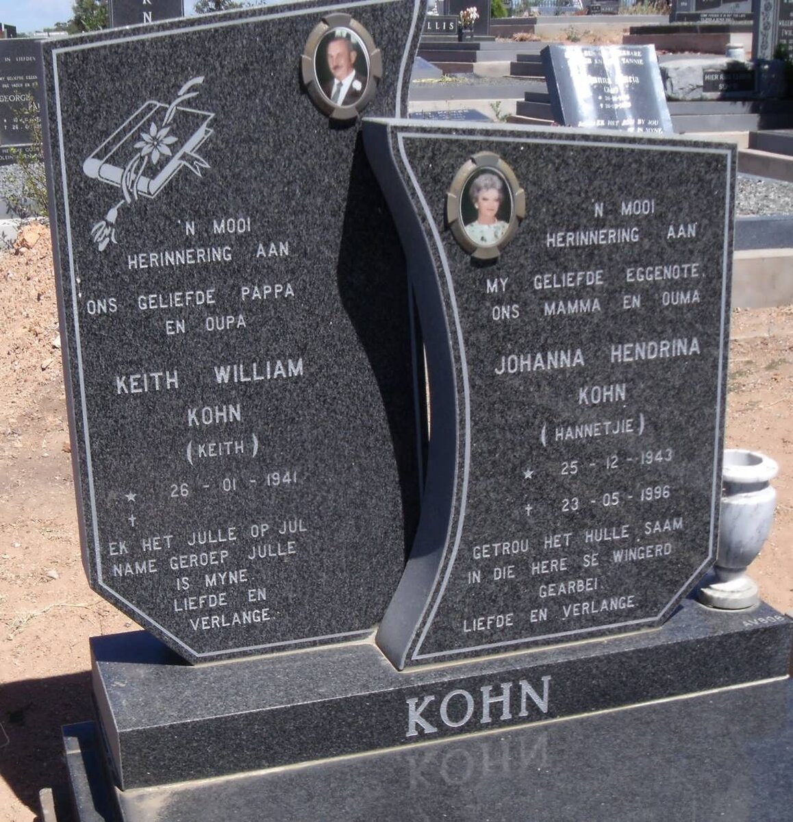 KOHN Keith William 1941- &amp; Johanna Hendrina 1943-1996