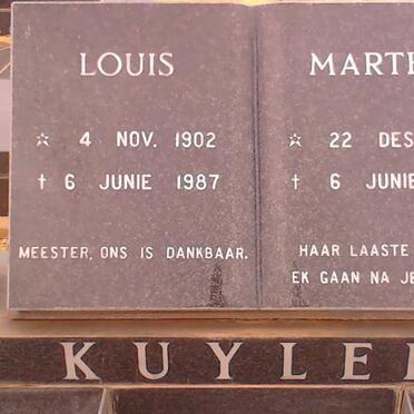 KUYLER Louis 1902-1987 &amp; Martha 1902-1995