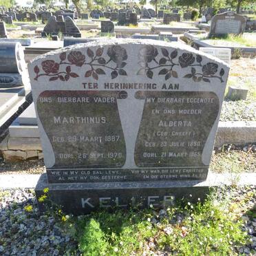 KELLER Marthinus 1887-1970 & Alberta GREEFF 1890-1965