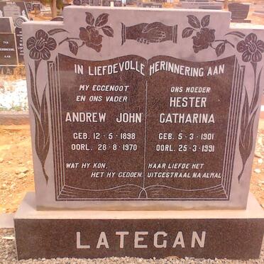 LATEGAN Andrew John 1898-1970 &amp; Hester Catharina 1901-1991