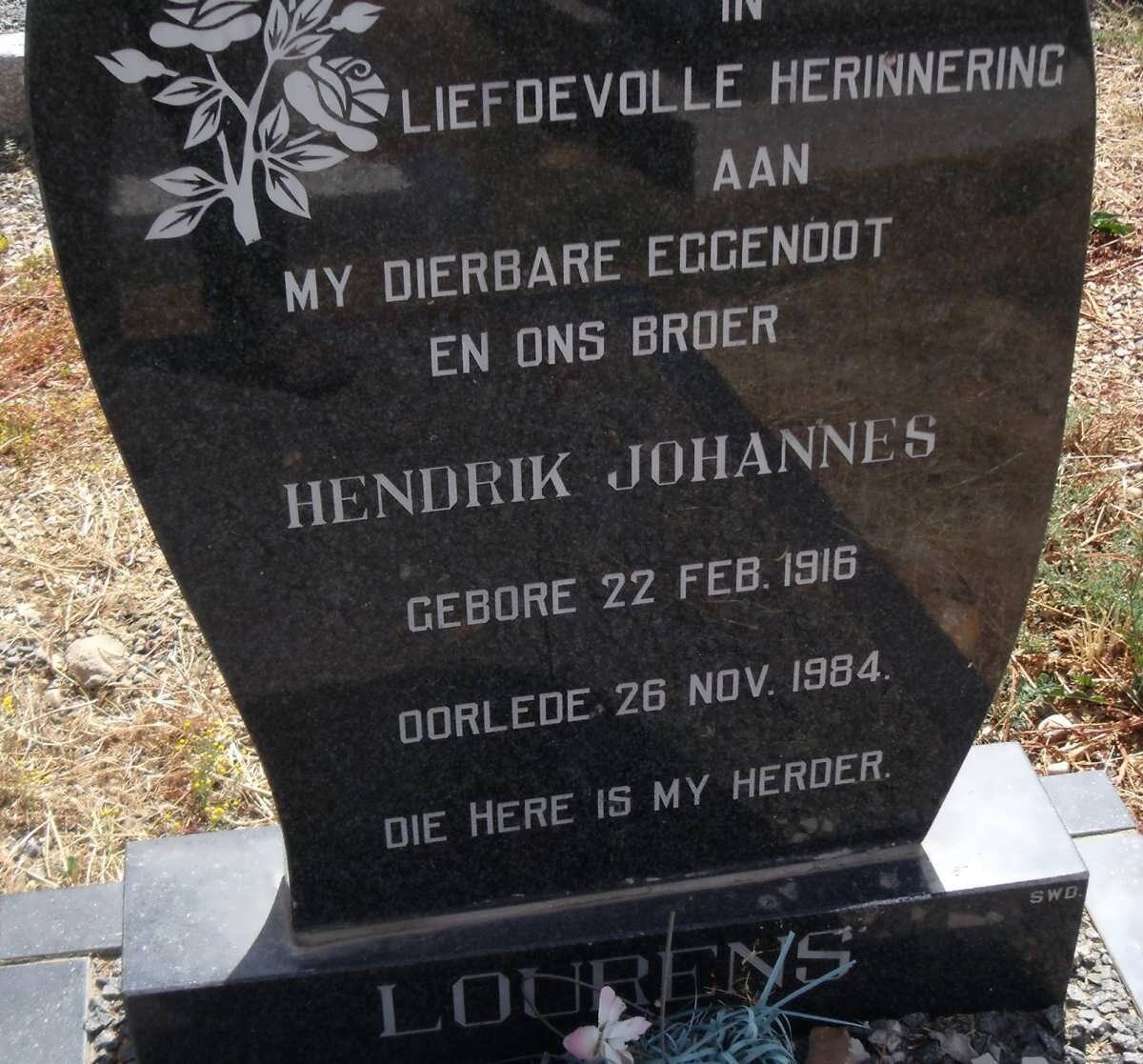 LOURENS Hendrik Johannes 1916-1984