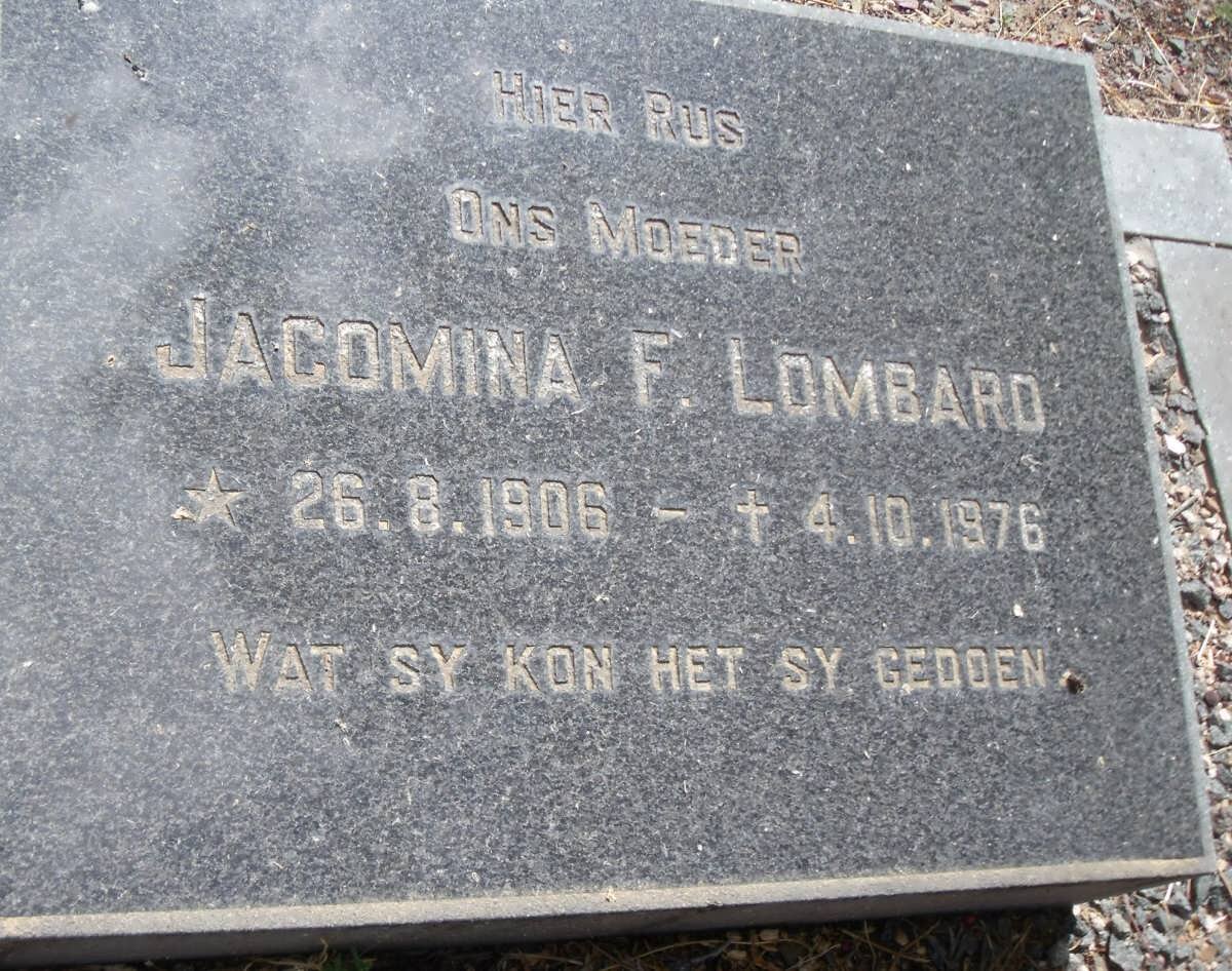 LOMBARD Jacomina F. 1906-1976