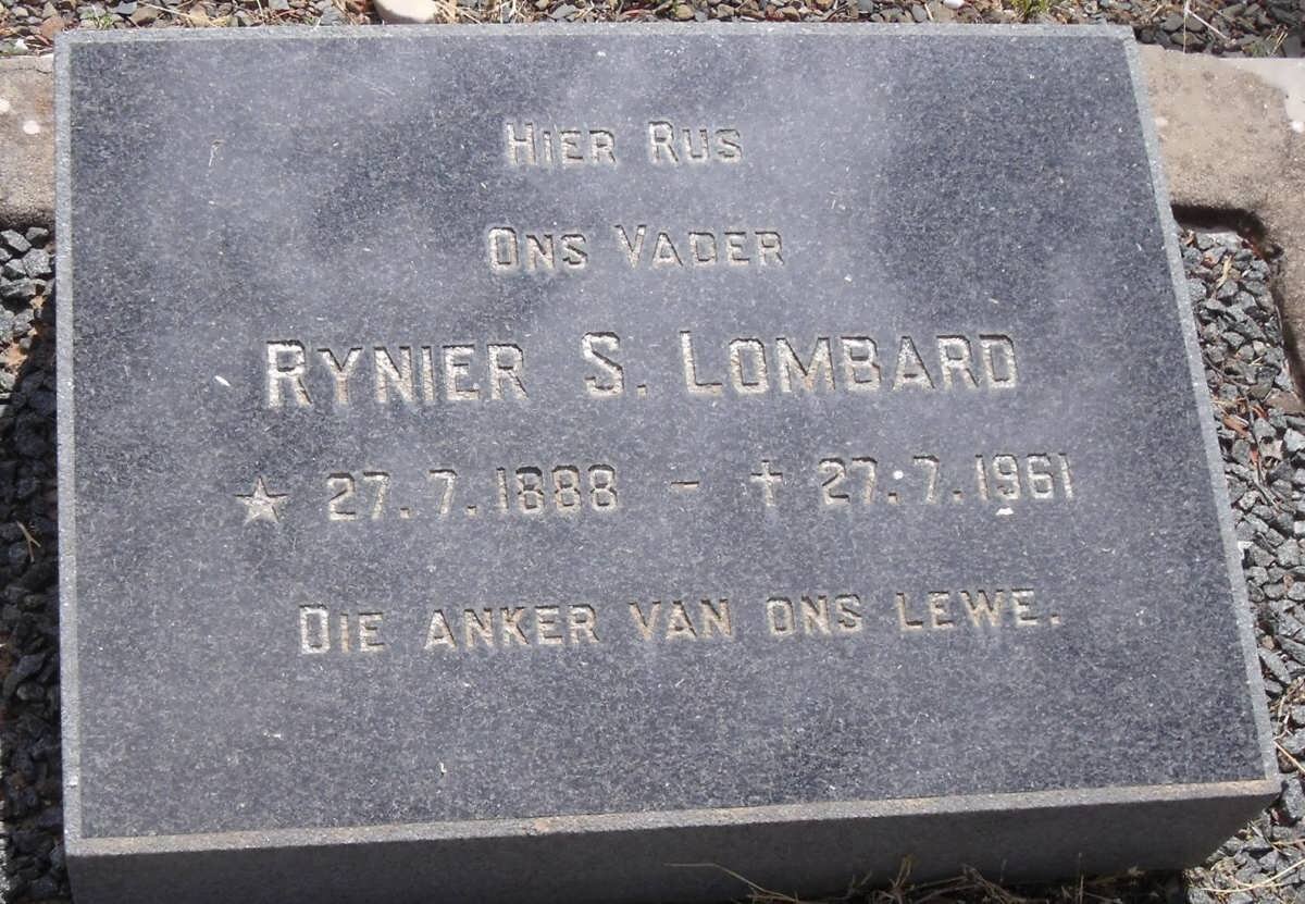 LOMBARD Rynier S. 1888-1961