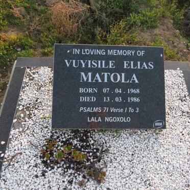 MATOLA Vuyisile Elias 1968-1986