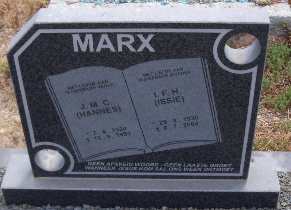 MARX J.M.C. 1924-1993 &amp; I.F.H. 1930-2004