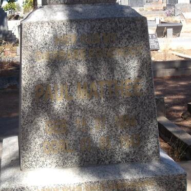 MATTHEE Paul 1894-1943 &amp; Hester Maria Johanna BLIGNAUT 1908-1994