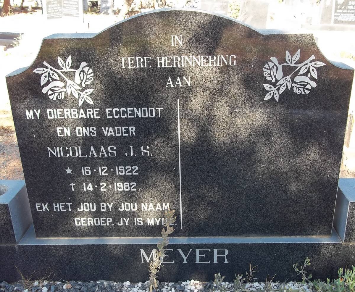 MEYER Nicolaas J.S. 1922-1982