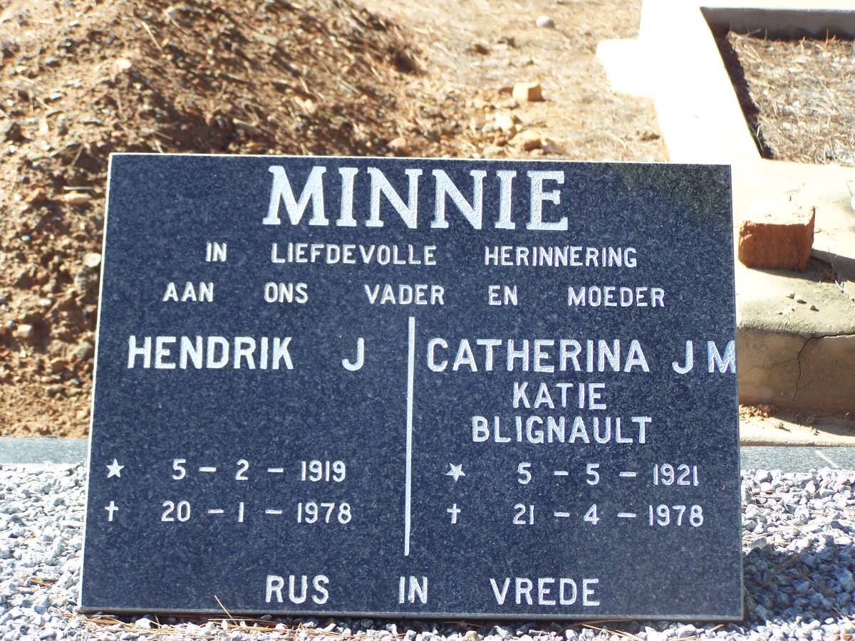 MINNIE Hendrik J. 1919-1978 &amp; Catherina J.M. BLIGNAULT 1921-1978