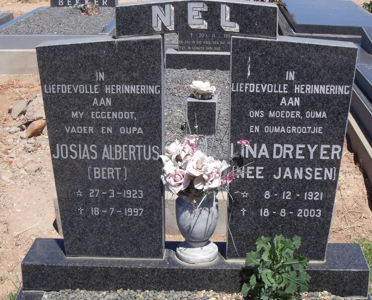 NEL Josias Albertus 1923-1997 &amp; Lina Dreyer JANSEN 1921-2003