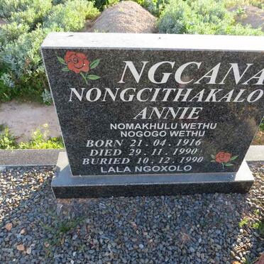 NGCANA Nongcithakalo Annie 1916-1990