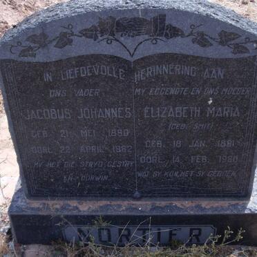 NORTIER Jacobus Johannes 1890-1962 &amp; Elizabeth Maria SMIT 1891-1960