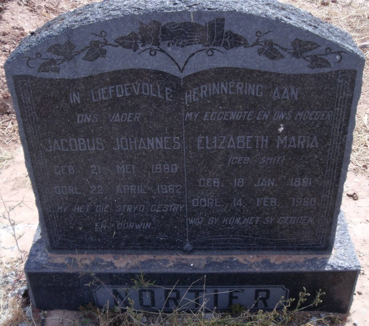 NORTIER Jacobus Johannes 1890-1962 &amp; Elizabeth Maria SMIT 1891-1960