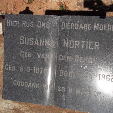 NORTIER Susanna nee van den BERGH 1876-1962