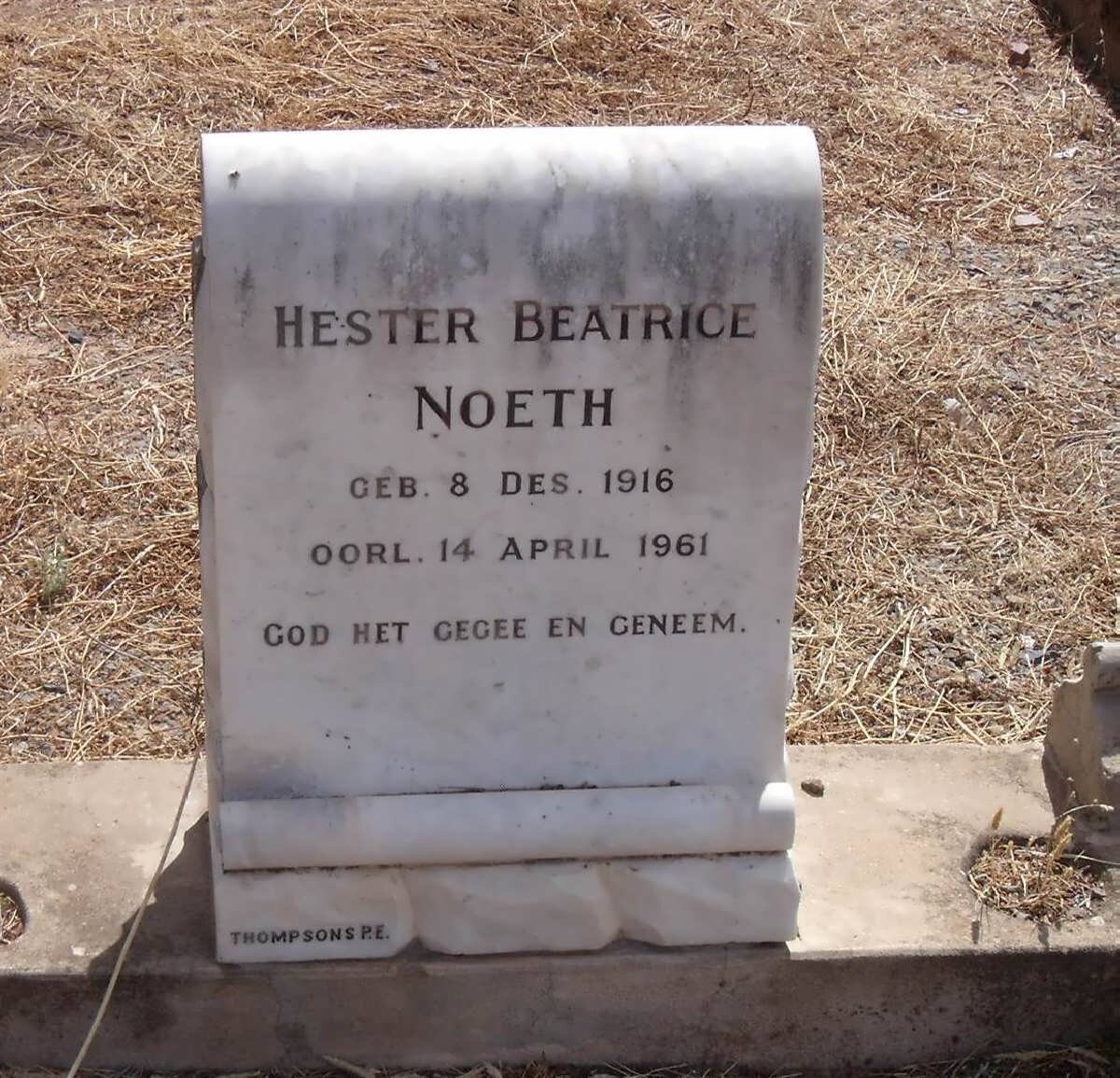 NOETH Hester Beatrice 1916-1961