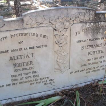NORTIER Stephanes A.P. 1873-1942 :: NORTIER Aletta F. nee MULLER 1917-1941
